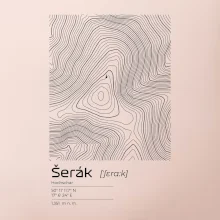 Šerák - vrstevnice v obdĺžniku