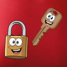 Parové tričká - Zámok a kľúč