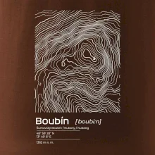 Boubín - vrstevnice v obdĺžniku