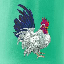 Kohút kreslený biely