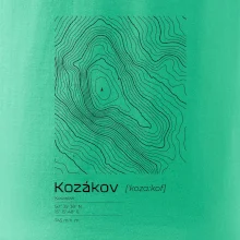 Kozákov - vrstevnice v obdĺžniku