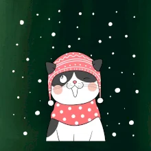 Mačka v zimnej čiapke