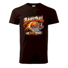 Basketbalový kôš s loptou eat sleep repeat