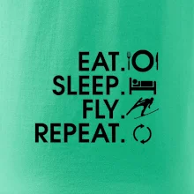 Eat sleep fly repeat - skoky na lyžiach