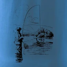 Kreslený rybár s podberákom