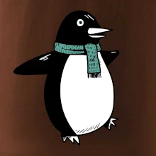 Tučniak so zeleným šálom