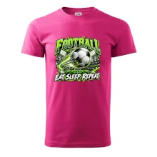 Futbalová lopta a štadión eat sleep repeat