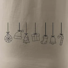 Rodinné vianočné tričká - Vianočné ozdoby na povrázku