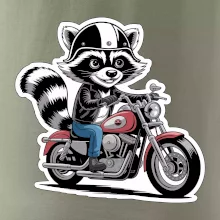 Mýval na motorke kreslený