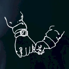 Otec a syn ruky obrys