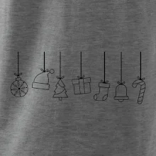 Rodinné vianočné tričká - Vianočné ozdoby na povrázku