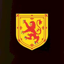 Škótsky lev na hrudi