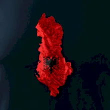 Mapa Albánsko reliéf hôr Mapa Albánsko reliéf hôr