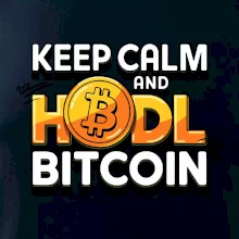 3D nápis Keep Calm and HODL Bitcoin