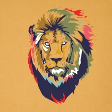 Hlava leva kreslená jednoduchá