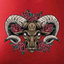 Hlava barana s ružami