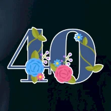 Kvetinové číslo kreslené - 40