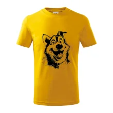 Čiernobiela karikatúra husky