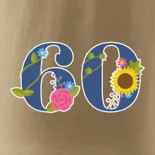 Kvetinové číslo kreslené - 60