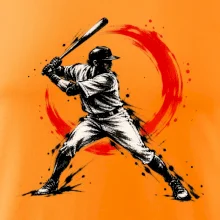 Baseballový pálkař japonská tušová malba