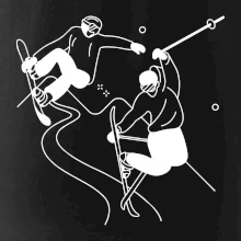 Lyžovanie - kreslené obrázok