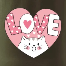 Mačka love - ružové srdce
