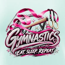 Gymnastická stuha a kruhy eat sleep repeat