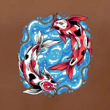 Yin & Yang Koi kapor - červený