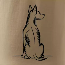 Pes kreslený zozadu