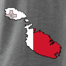 Mapa Malta s vlajkou