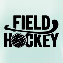 Field hockey loptička a nápis