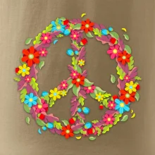 Peace symbol červené kvety