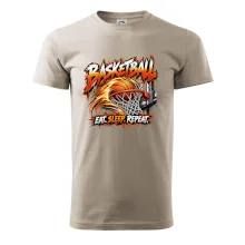 Basketbalový kôš s loptou eat sleep repeat