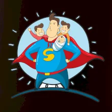 Táta superman - kluk, kluk a dítě