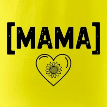 Mama nápis a srdce a slnečnice
