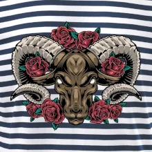 Hlava barana s ružami