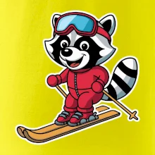 Mýval na lyžiach - kreslený