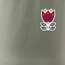 Folklór na prsníku kvetina štvorlistá