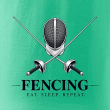 Šermířská maska se zkříženými kordy eat sleep repeat