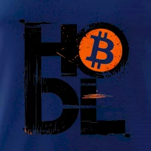 Hodl velký nápis a logo BTC