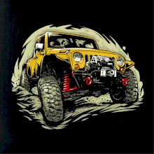 Žltý offroad s navijakom Žltý offroad s navijakom