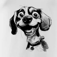 Čiernobiela karikatúra bígl