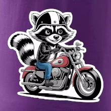 Mýval na motorke kreslený