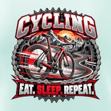 Bicykel medzi horami eat sleep repeat