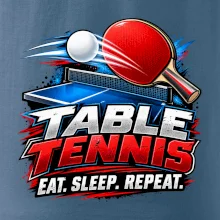 Stolní tenis pálka a míček eat sleep repeat