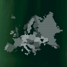 Mapa Európy - srdce v Ukrajine