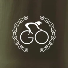Logo cyklistu a reťaz