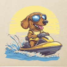 Jazvečík na vodnom skútri