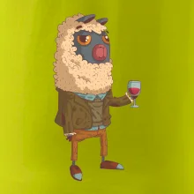 Alpaka s vínom muž