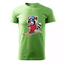 Mýval na lyžiach - kreslený